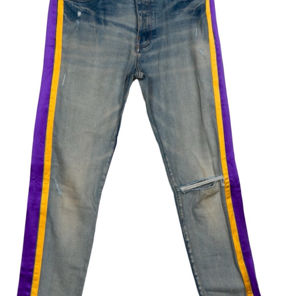 AMIRI Blue and Purple Skinny Jeans